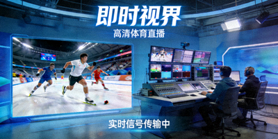 即时视界栏目展示高清体育直播画面与实时转播场景